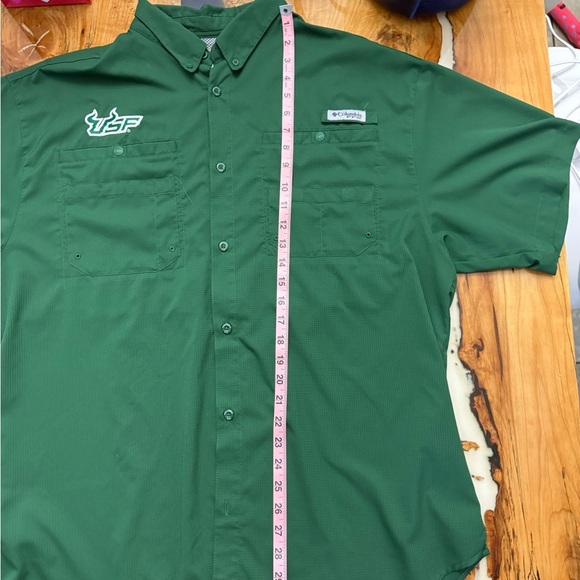 Columbia PFG USF Bulls Fishing Shirt Mens Green Florida South Florida - Picture 8 of 9